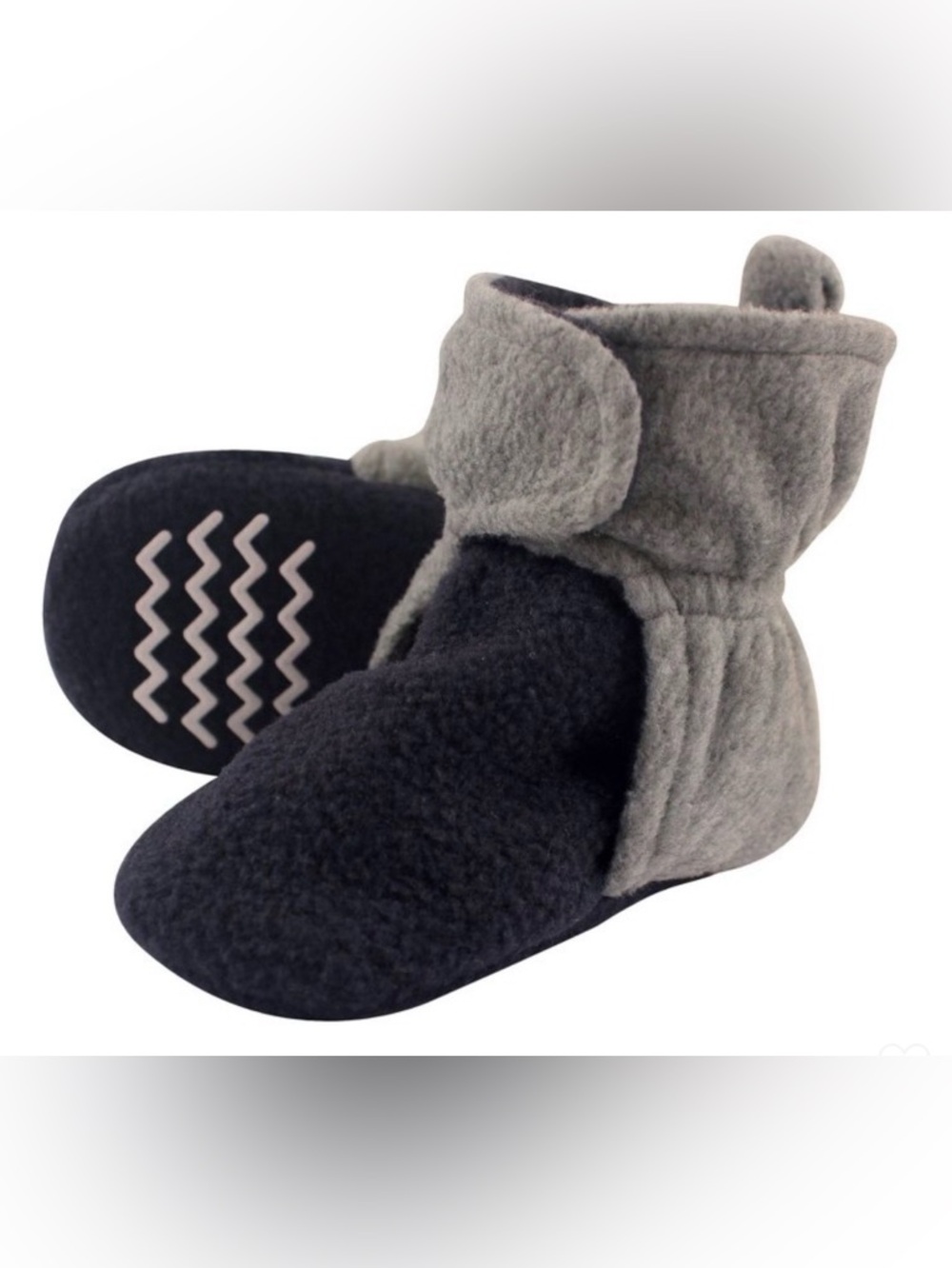 Hudson nwt fleece booties size 2t navy and heather gray
